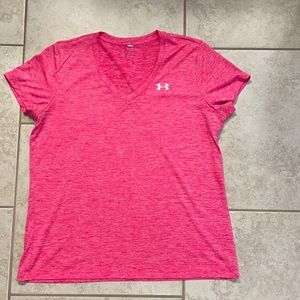 EUC Under Armour pink heather athletic shirt